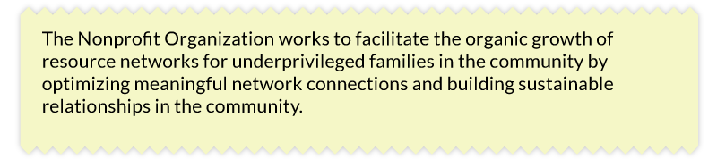 Who does it seem like this nonprofit mission statement is directed towards?