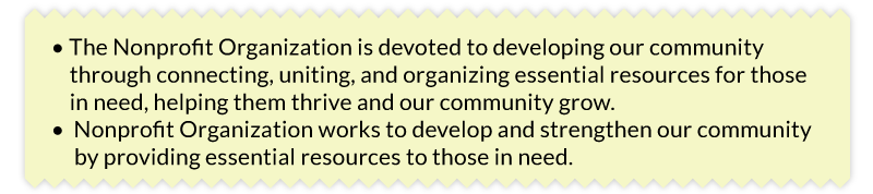 Which nonprofit mission statement says more with fewer words?