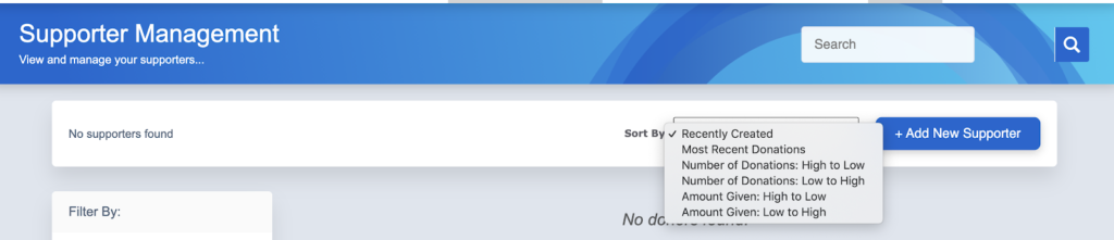 Be sure to filter supporters to send out optimized donation letters.